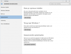 Windows 10 upgdate terugdraaien